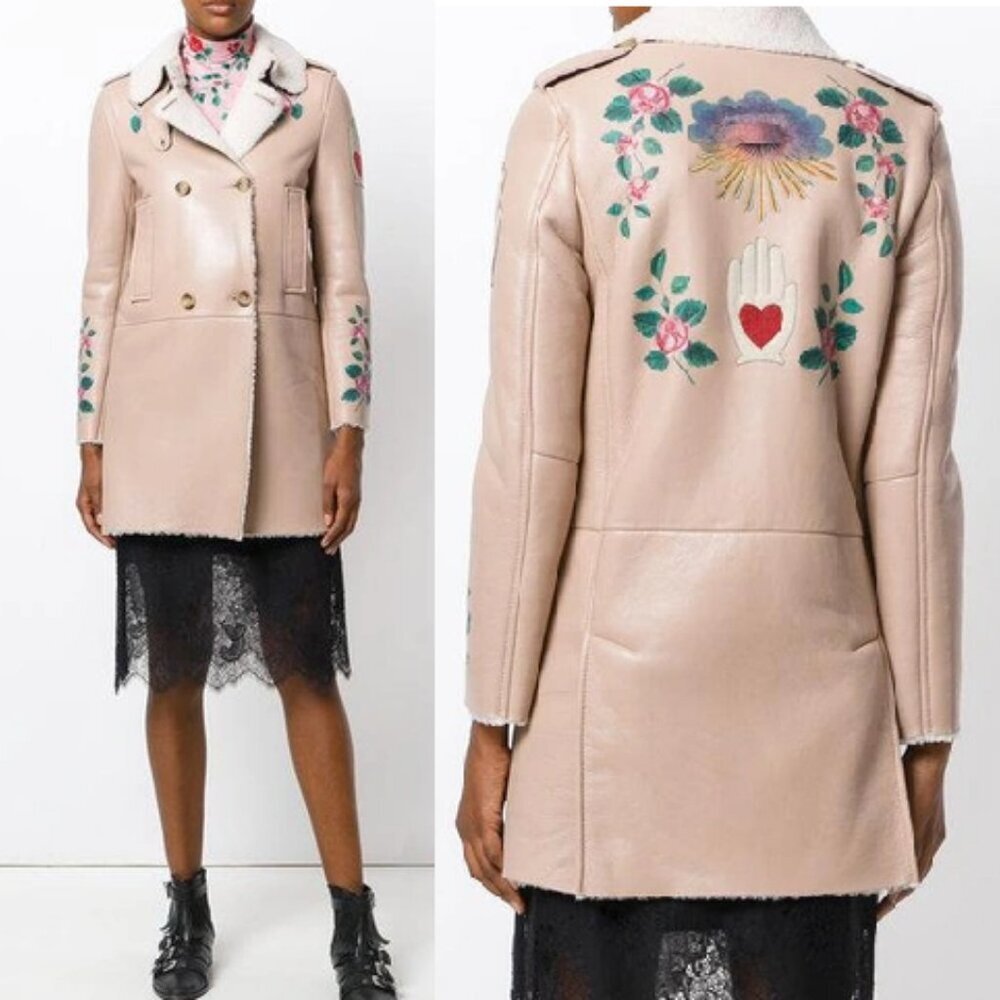Red Valentino Princess Shearling Coat 40 4